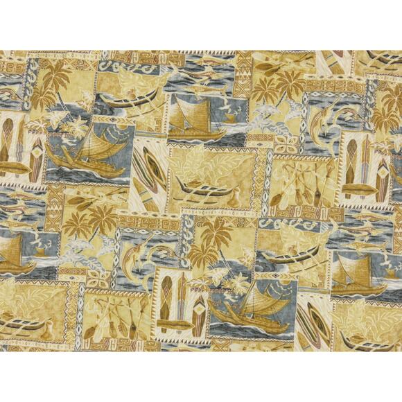 Go Barefoot Yacht Surfboard Islannd Marlin Reverse Print Hawaiian Aloha Shirt M - Picture 4 of 5